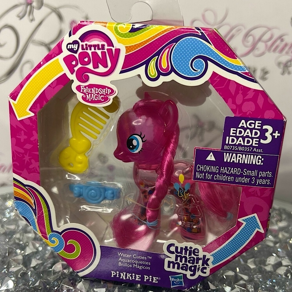 Little pony water cuties new in package clear  pony with glitter inside rare